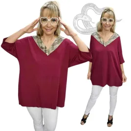 elegancka-tunika-wezowy-polysk-luzna-bluzka-bawelna-serek-54-56-7xl-3105