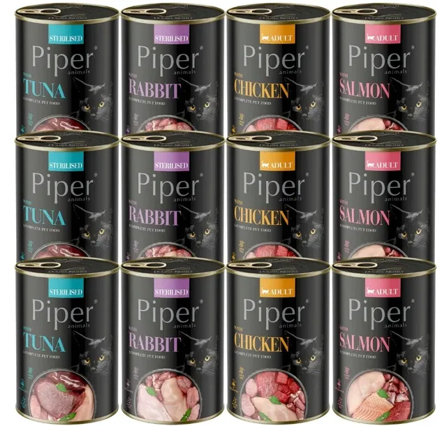 PIPER ANIMALS KARMA DLA KOTA MIX 4 SMAKÓW PUSZKA 24X400G