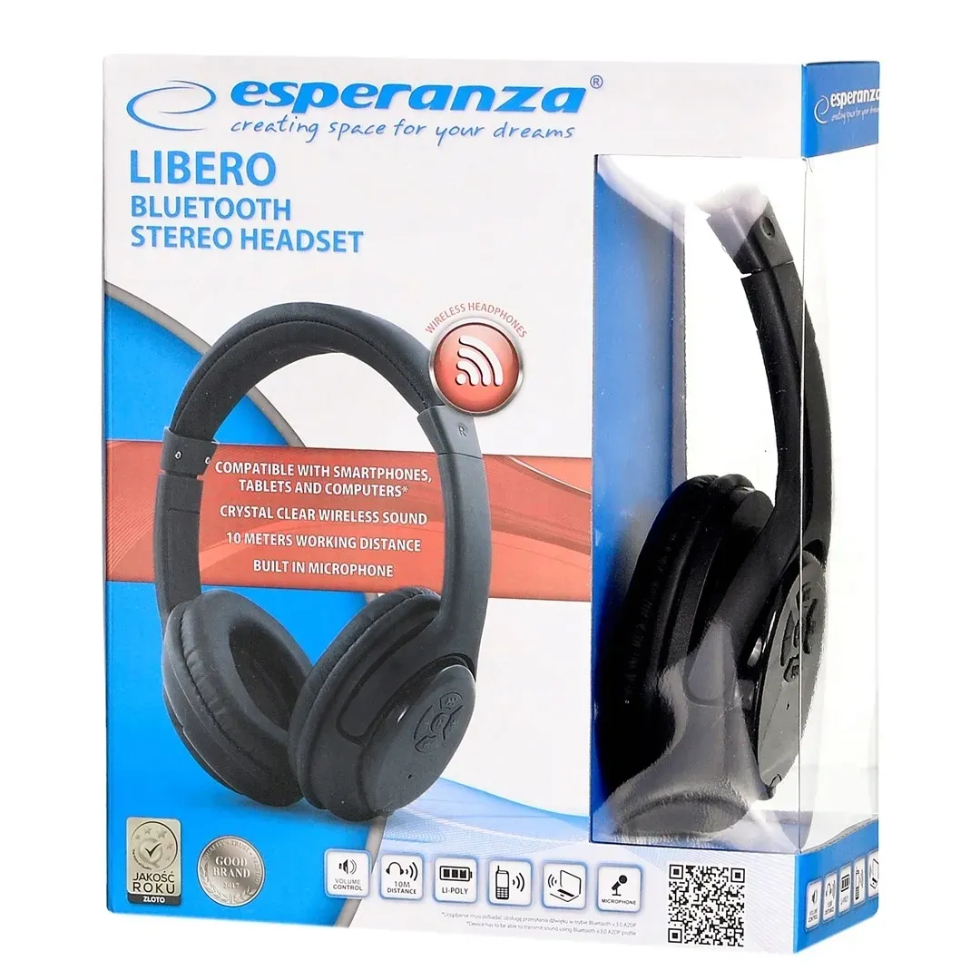 esperanza-sluchawki-bluetooth-czarne-libero-stan-nowy