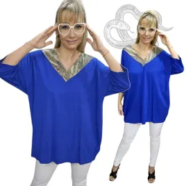 elegancka-tunika-wezowy-polysk-luzna-bluzka-bawelna-serek-50-52-5xl-3105