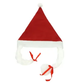 czapka-mikolaja-sniezynki-mikolajki-z-warkoczami-przebranie-na-mikolajki