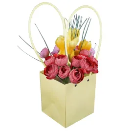 zolta-torebka-prezentowa-kwiatowa-na-bukiety-prezent-slub-dzien-matki