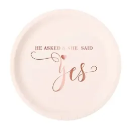 talerzyki-na-wieczor-panienski-rozowe-z-napisem-rozowe-zloto-yes-18cm-6szt
