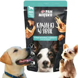 Zdjęcie produktu Pan Mięsko Karma mokra dla psa Kawałki w sosie Wieprzowina z dzikiem 150g