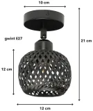 kinkiet-plafonik-boho-bambus-czarny-stan-nowy