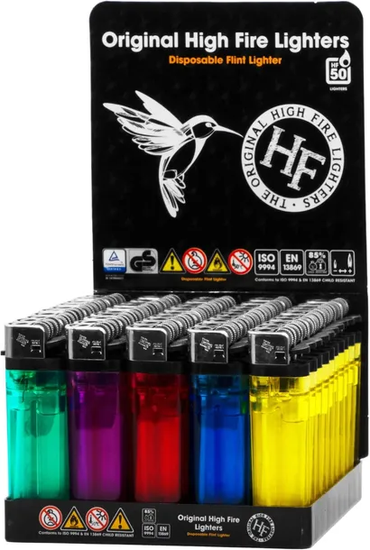 Zapalniczka krzesiwowa High Fire 50szt BOX mix kolorów