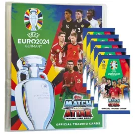 topps-uefa-euro-2024-album-5-saszetek-karty-pilkarskie-dla-dzieci-euro
