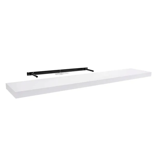 PÓŁKA WISZĄCA ŚCIENNA NA KSIĄŻKI SAMOWISZĄCA 118 x 23 CM HYLLY BIAŁA MDF