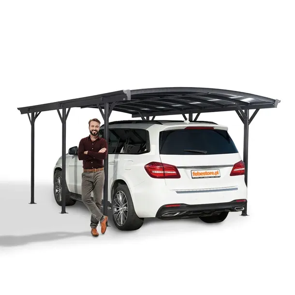 Wiata garażowa ALU 505x300x220 carport pergola ogrodowa szara - Tilos I
