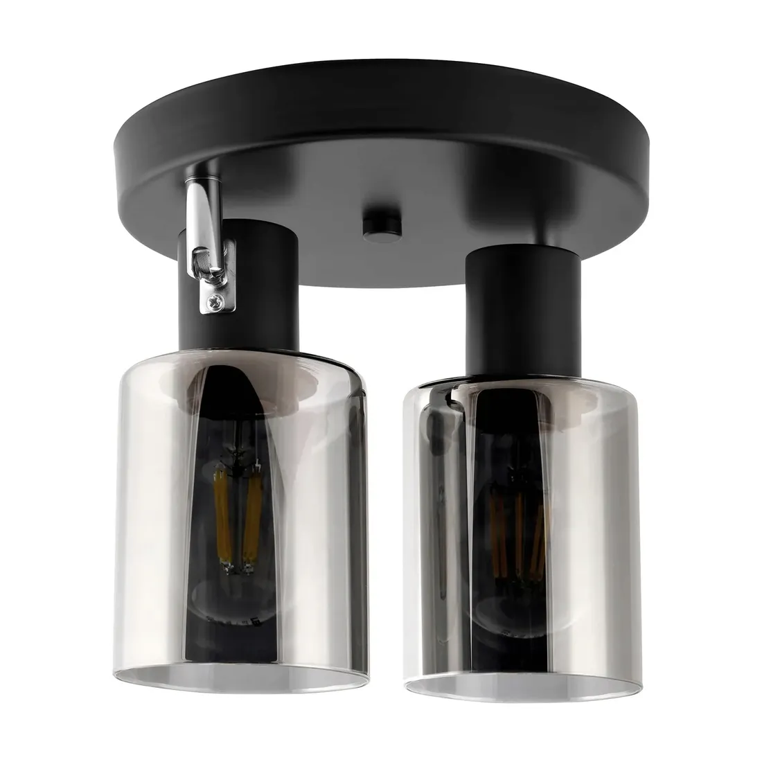 lampa-sufitowa-wiszaca-zyrandol-czarna-szklana-tuba-2x-led-e27