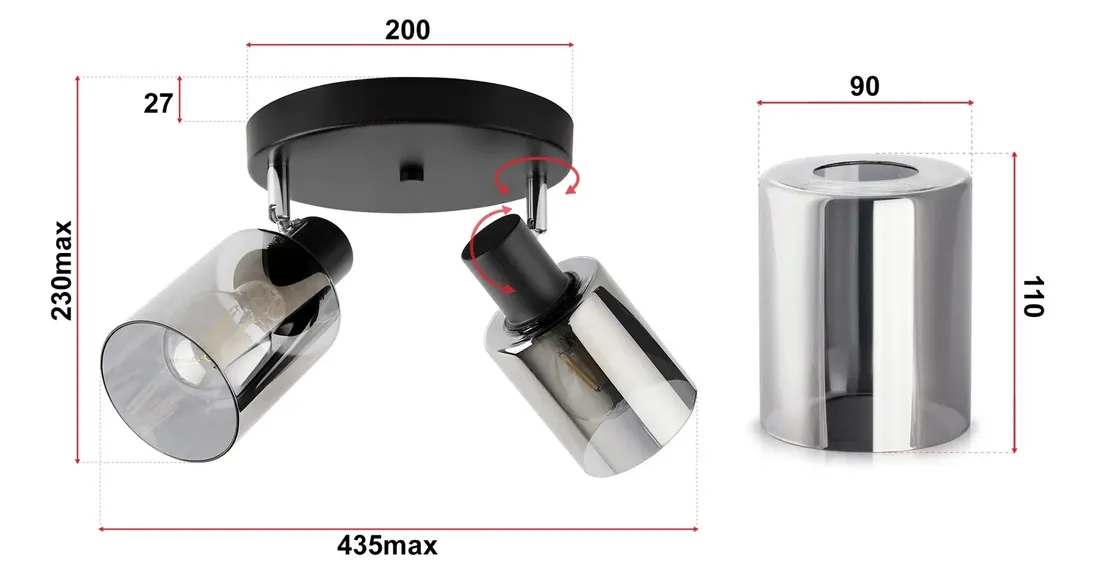 lampa-sufitowa-wiszaca-zyrandol-czarna-szklana-tuba-2x-led-e27