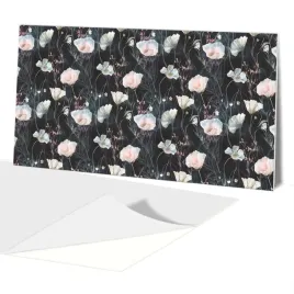 panele-scienne-samoprzylepne-pcv-wodoodporne-maki-kwiaty-czarne-100x50cm