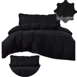 stylowa-posciel-bawelniana-160x200-3-czesci-elegancka-czarna-z-falbanami