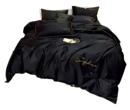 komplet-poscieli-z-mikrofibry-glamour-160x200-czarny-elegancki-haft