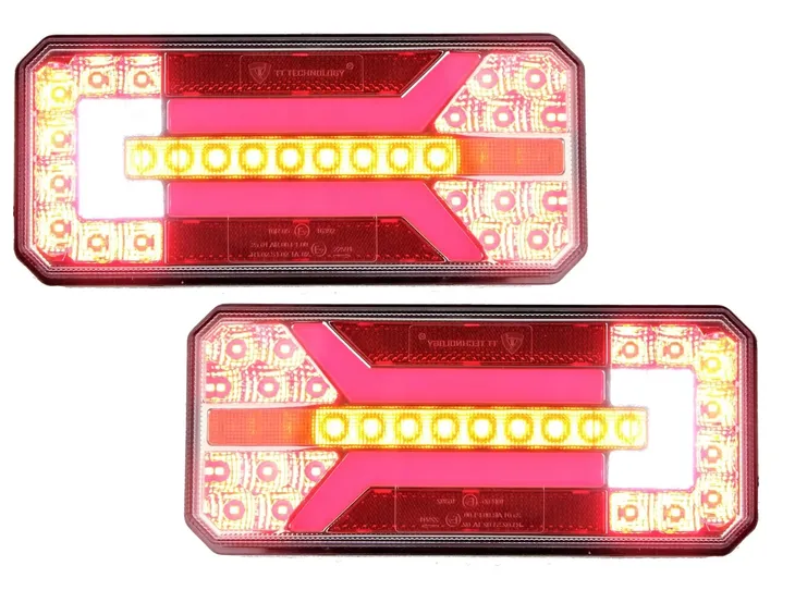 LED LAMPY TYLNE LEDOWE ZESPOLONE 12-24V 5 FUNKCJI KOMPLET DYNAMICZNY KIER.