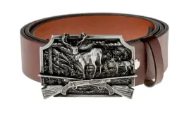 pasek-skorzany-bor-hunter-elegance-deer-on-guns-silver-115