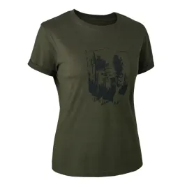 damski-t-shirt-deerhunter-8389-zielona-kora-46