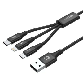 unitek-czarny-kabel-przewod-ladujacy-usb-3-w-1-12w-usbc-micro-lightning