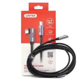 unitek-czarny-przewod-kabel-usb-c-katowy-90-stopni-pd-100w-2m
