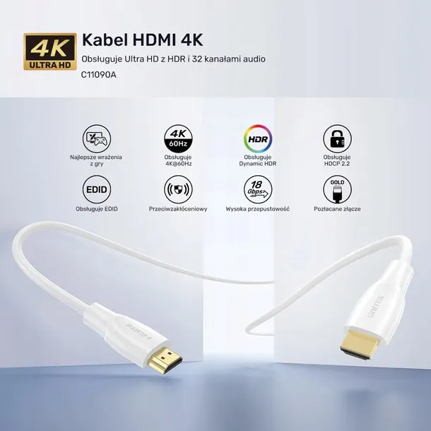 unitek-kabel-hdmi-2-0-4k-bialy-03m-marka-unitek