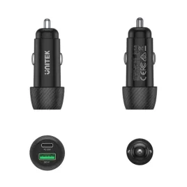 unitek-czarna-ladowarka-samochodowa-38w-usb-a-usb-c-qc-3-0
