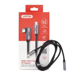 unitek-czarny-przewod-kabel-usb-c-katowy-90-stopni-pd-100w-1m
