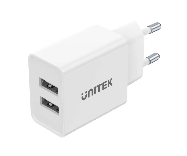 unitek-biala-ladowarka-2x-usb-a-12w-5v-2-4a-przewod-w-zestawie-nie