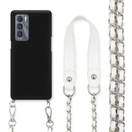 etui-do-realme-gt-explorer-master-czarny-matowy-lancuch-srebrny-pasek-bialy