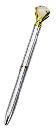 dlugopis-elegancki-ozdobny-z-diamentem-srebrny-w-kropki-do-biura-na-prezent