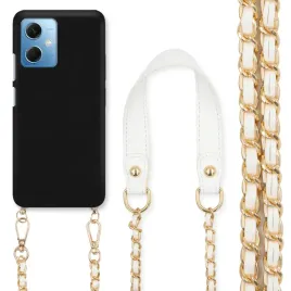 etui-do-xiaomi-redmi-note-12-5g-czarny-matowy-pasek-bialy-lancuszek-zloty
