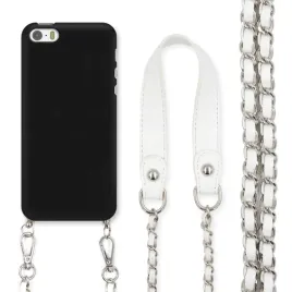 etui-do-iphone-5g-czarny-mat-lancuch-srebrny-pasek-bialy-uniwersalny-trend