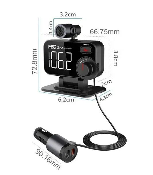 transmiter-fm-bluetooth-5-0-ladowarka-usb-qc-3-0-kod-producenta-bt92-pro-stan-nowy