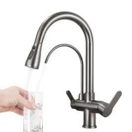 bateria-kuchenna-trojdrozna-filtr-wyciagana-wylewka-stojaca-gun-grey-szary