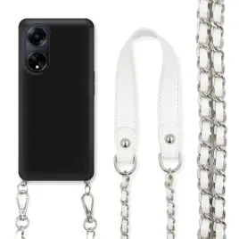 etui-do-oppo-a98-5g-czarny-matowy-lancuch-srebrny-pasek-bialy-uniwersalny