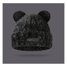 czapka-zimowa-pluszowa-z-uszami-misia-z-naszywka-czarna-cz32wz5