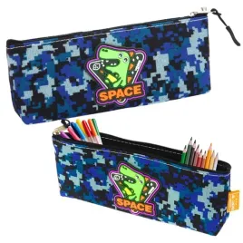 piornik-przybornik-kosmiczny-dinozaur-piksele-niebieski-20x8cm