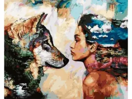 obraz-malowanie-po-numerach-rama-50x40cm-spojrzenie-wilk-i-kobieta