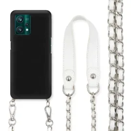 etui-do-realme-9-pro-plus-czarny-matowy-lancuch-srebrny-pasek-bialy-modny