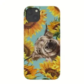 etui-iphone-14-plus-z-highland-krowa-i-slonecznikami-niebieskie