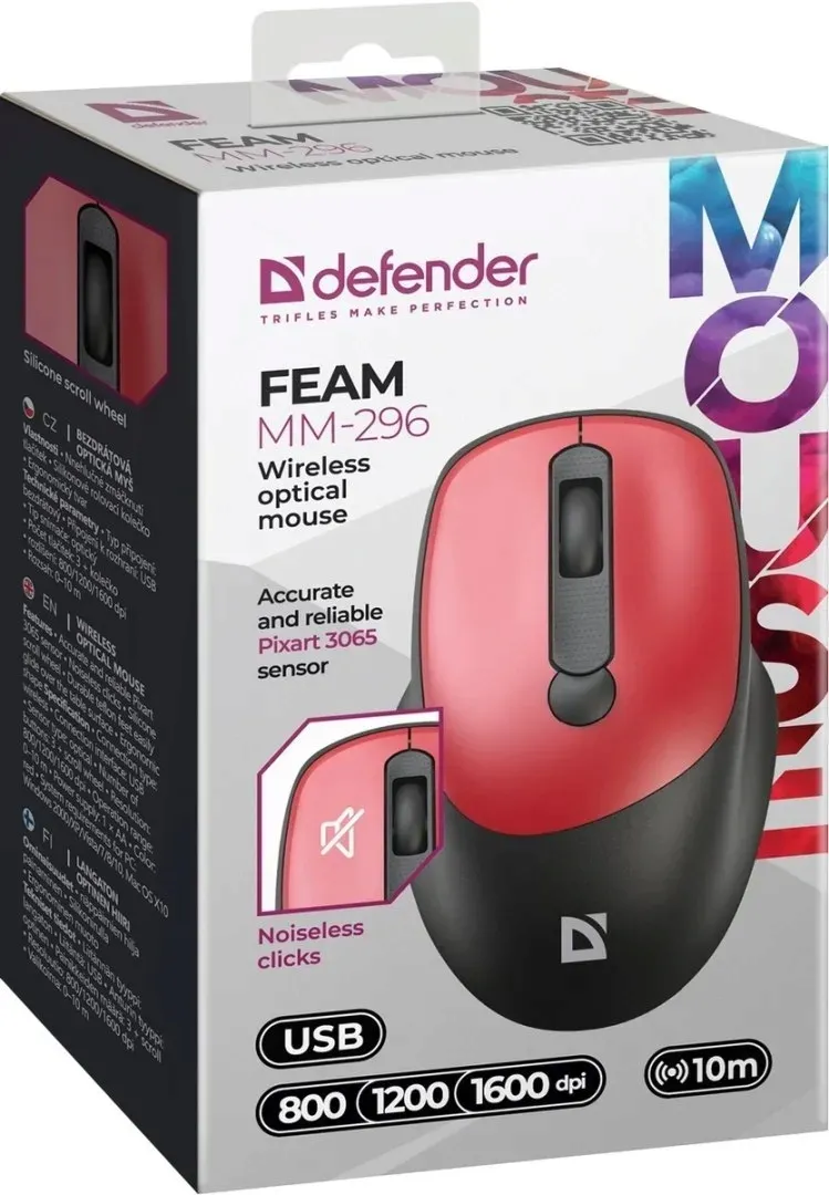 mysz-defender-feam-mm-296-rf-silent-czerwona