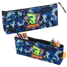 piornik-przybornik-kosmiczny-dinozaur-piksele-niebieski-20x8cm