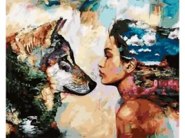 obraz-malowanie-po-numerach-rama-50x40cm-spojrzenie-wilk-i-kobieta