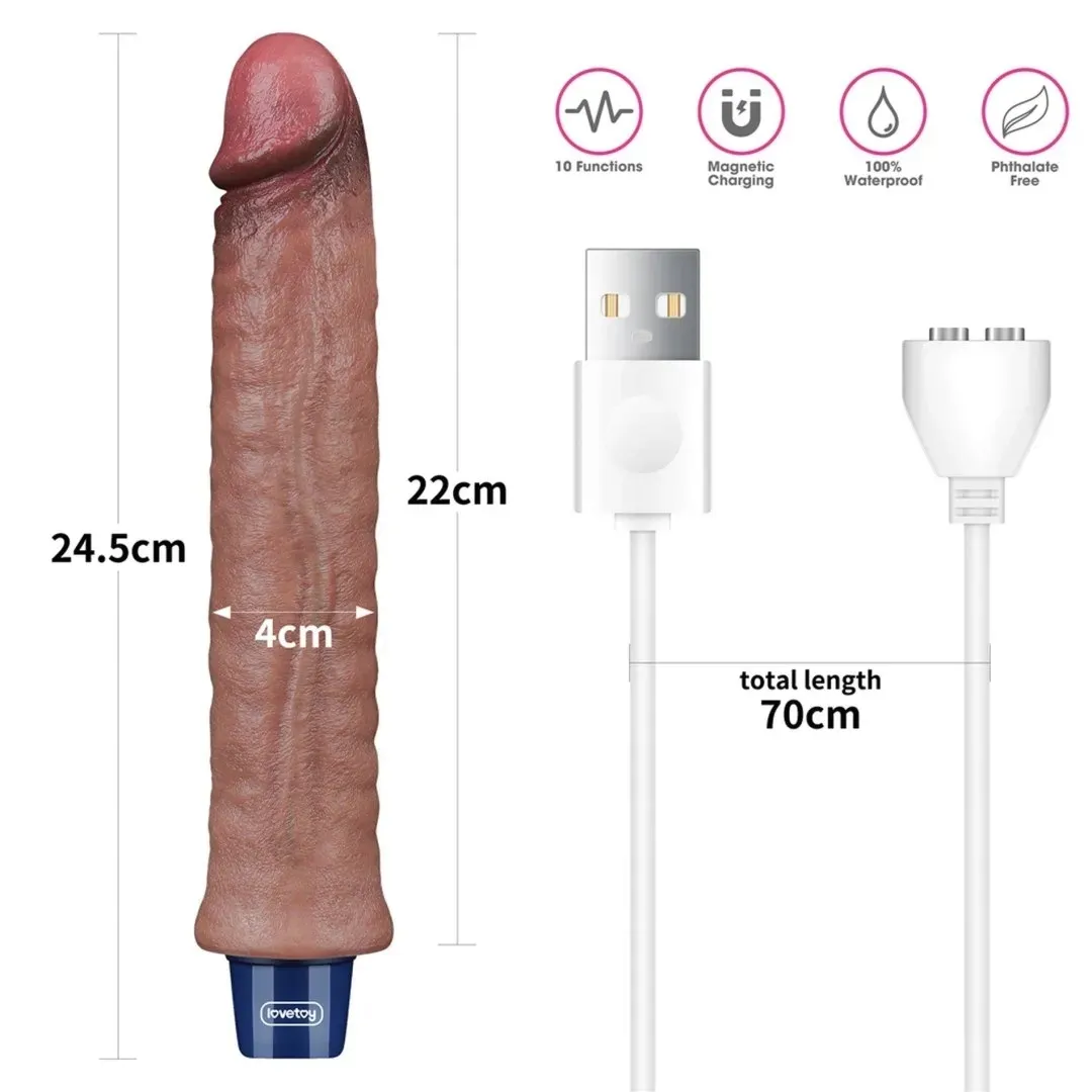 9-5-real-softee-rechargeable-silicone-vibrating-dildo
