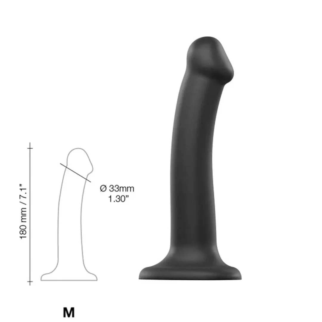 semi-realistic-dual-density-bendable-dildo-black-m