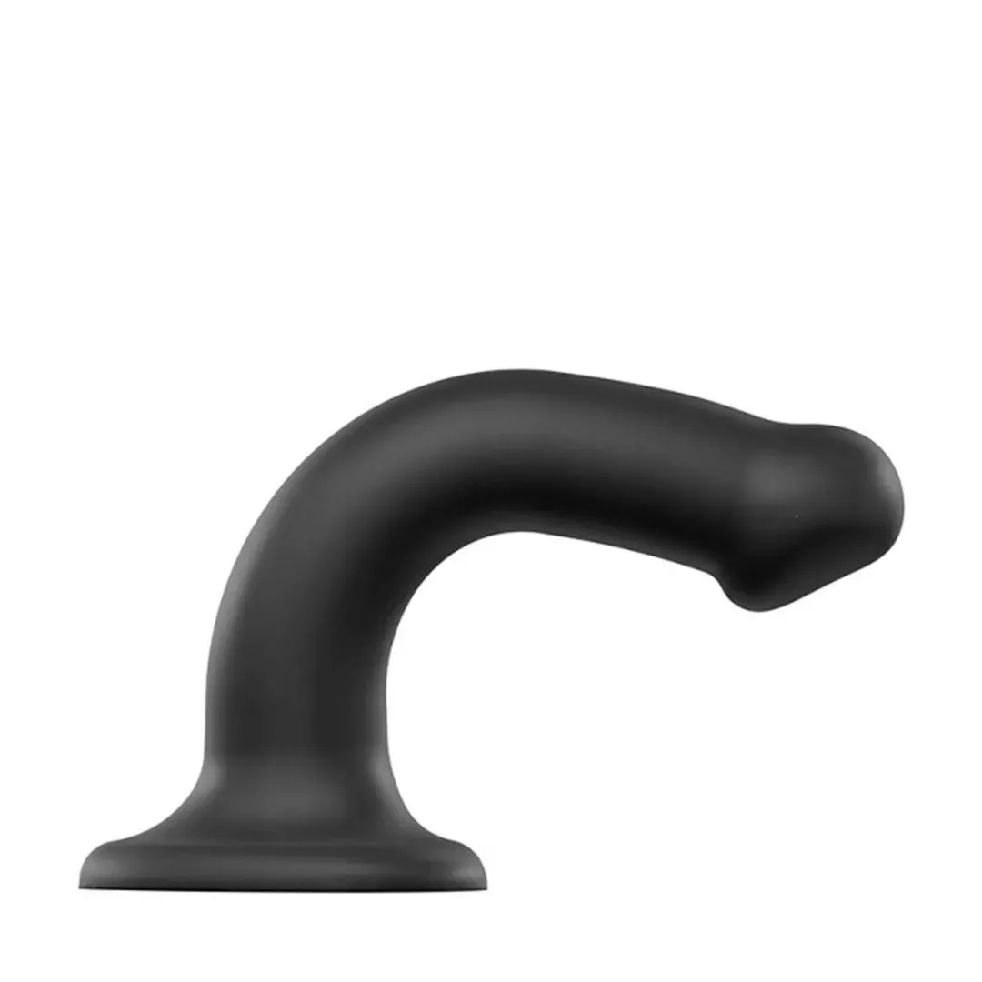 semi-realistic-dual-density-bendable-dildo-black-m