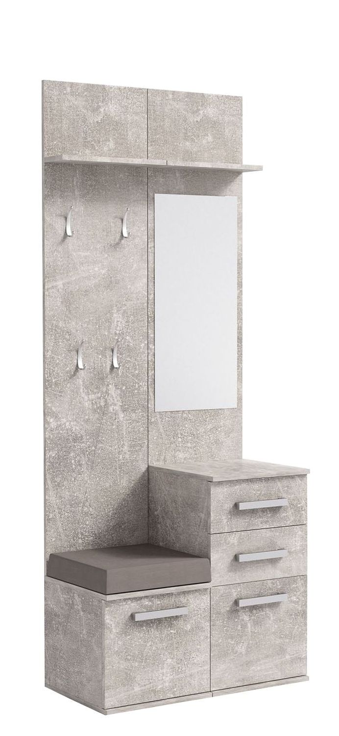 Minimalistyczna garderoba Dimmi - beton