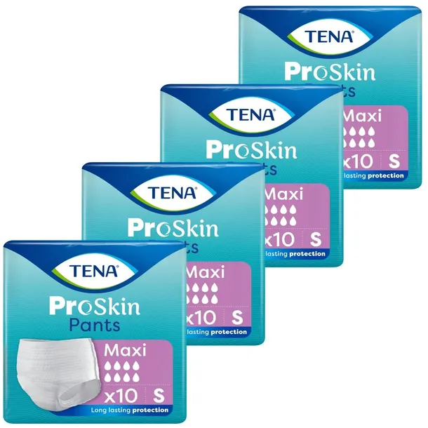 4x10 majtki chłonne dorosłych S nietrzymanie moczu TENA PANTS PROSKIN MAXI