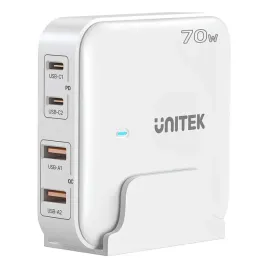 unitek-biala-ladowarka-biurkowa-gan-70w-2xusb-a-2xusb-c