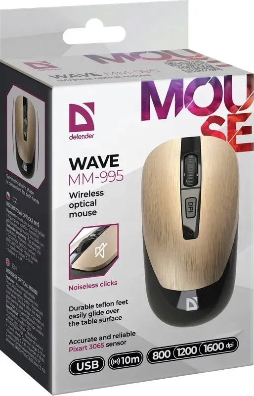 mysz-defender-wave-mm-995-rf-silent-brazowa-optical-stan-nowy