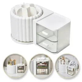 organizer-na-przybory-kosmetyki-ryflowany-obrotowy-bialy-cb58